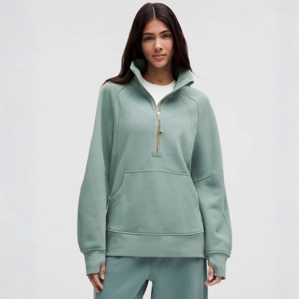 Lululemon Scuba Oversized Funnel-Neck Half Zip Long Crater Blue/Gold W3ICYS XS/S